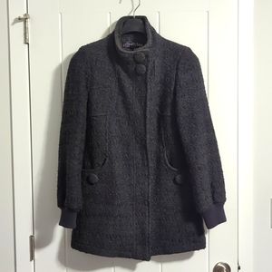 Wool coat with zipper